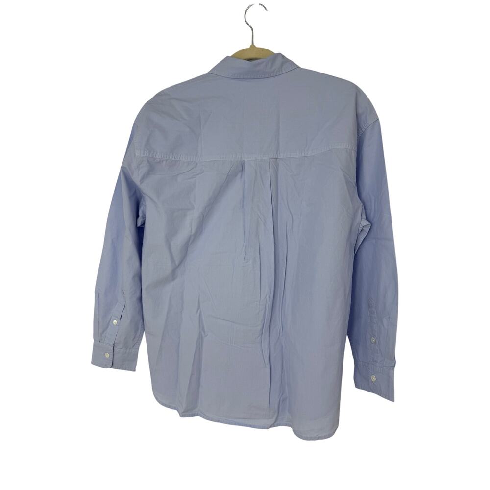 Madewell The Easy Shirt in Poplin Light Blue Oversized Button Front Blouse M NWT - Picture 4 of 10